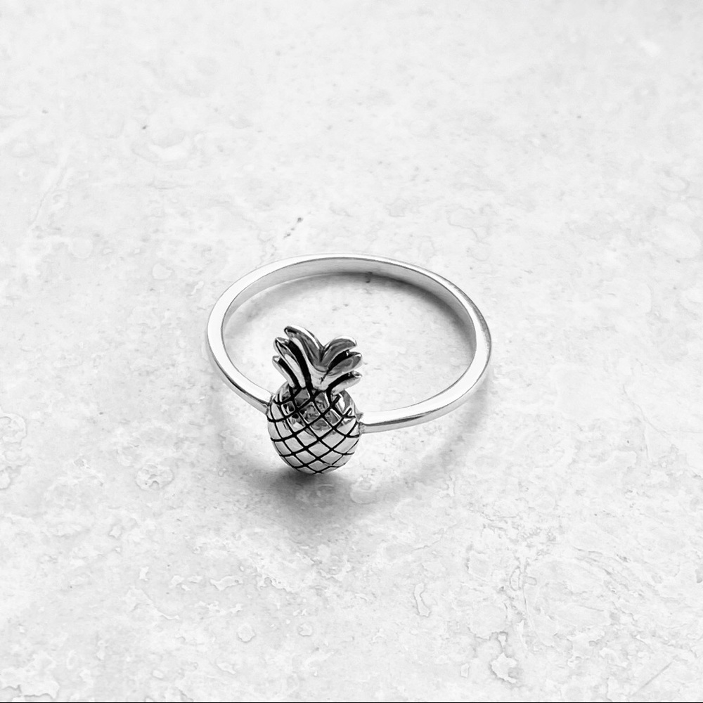 Sterling Silver Small Pineapple Ring, Tree Ring, … - image 3